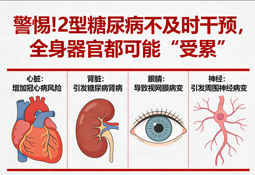 2型糖尿病不及時(shí)干預(yù)，全身器官都可能“受累”